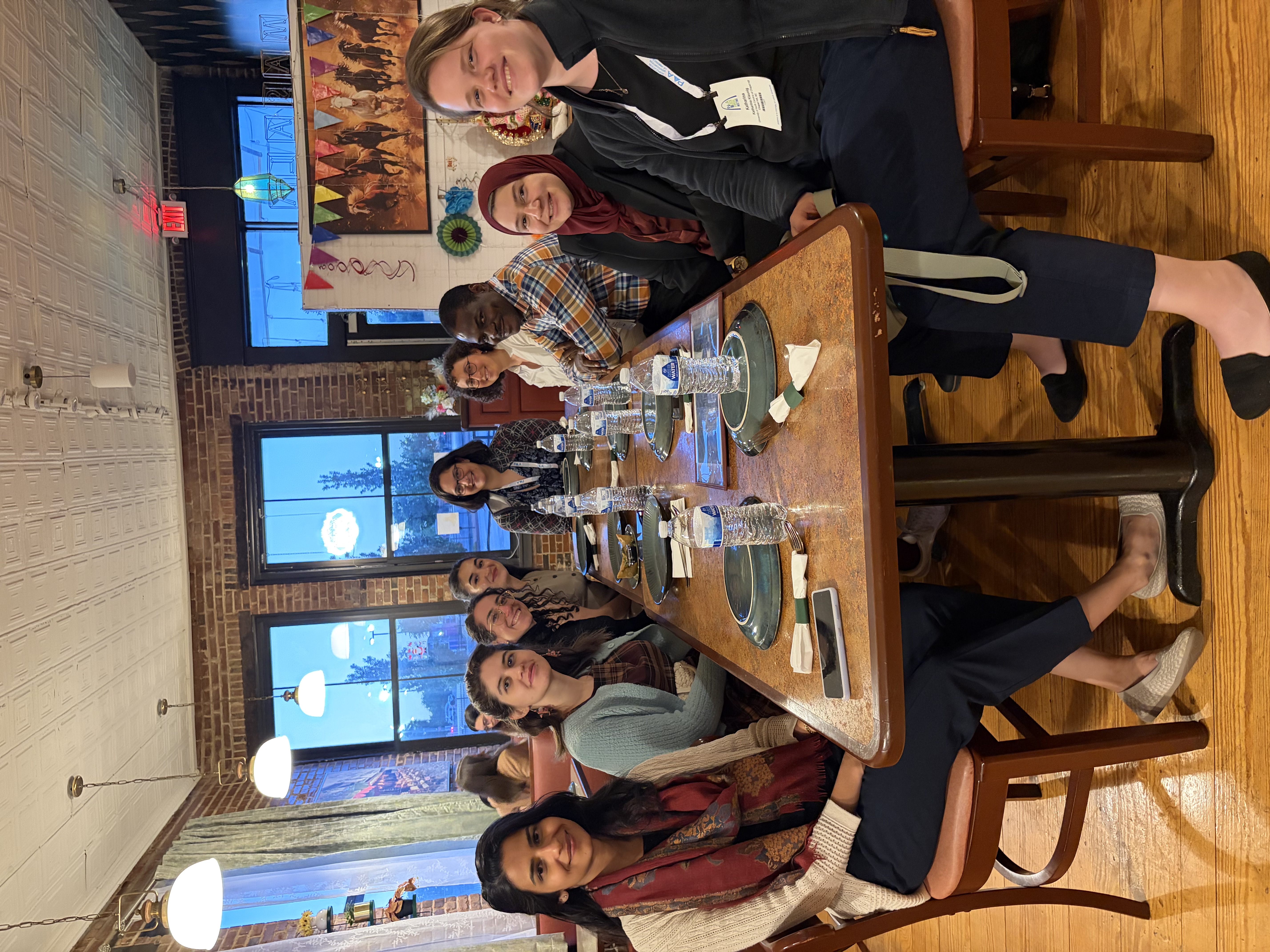SWANA Pop members and scholars at the PAA 2026 community dinner