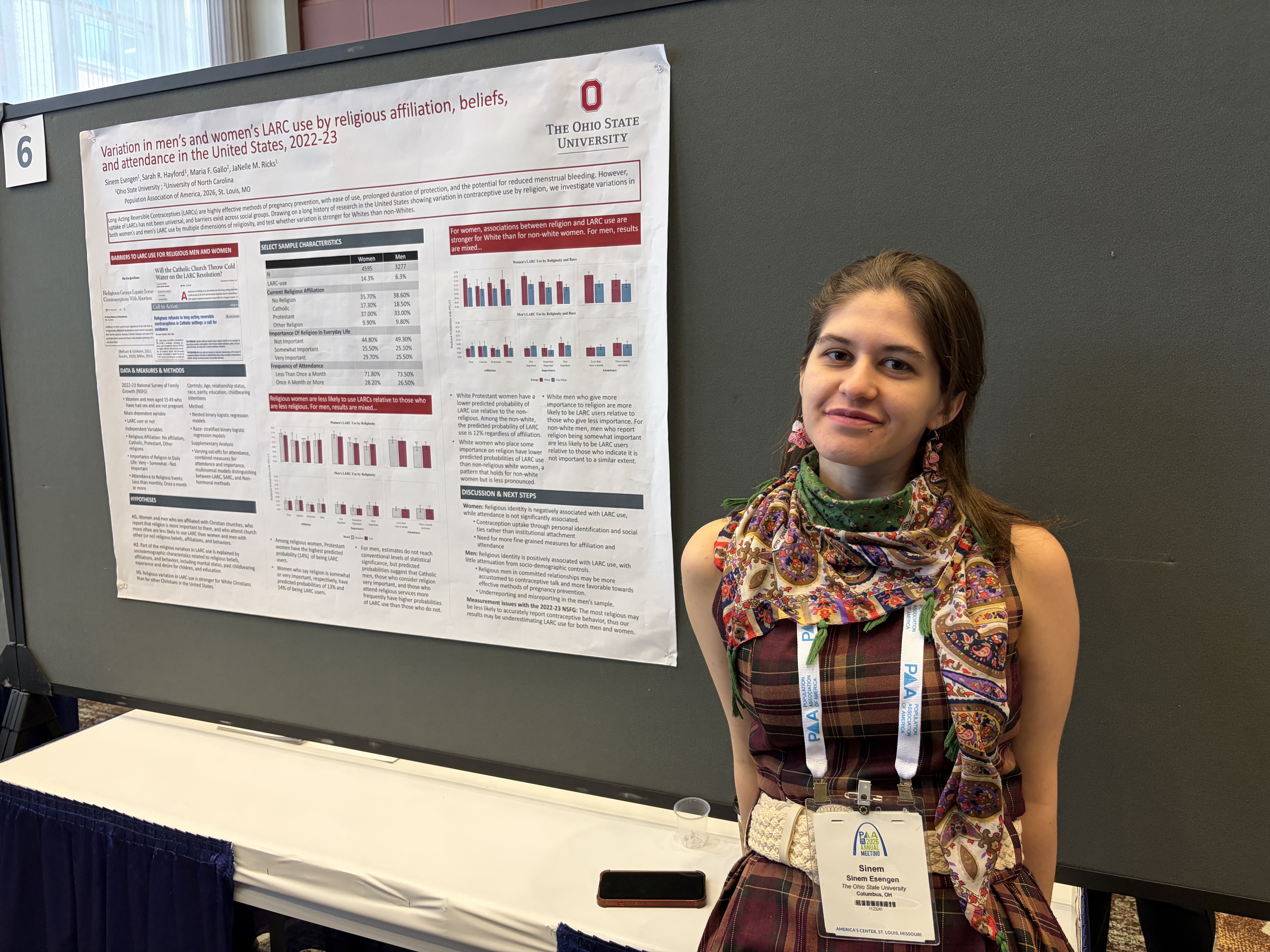 Sinem at her poster